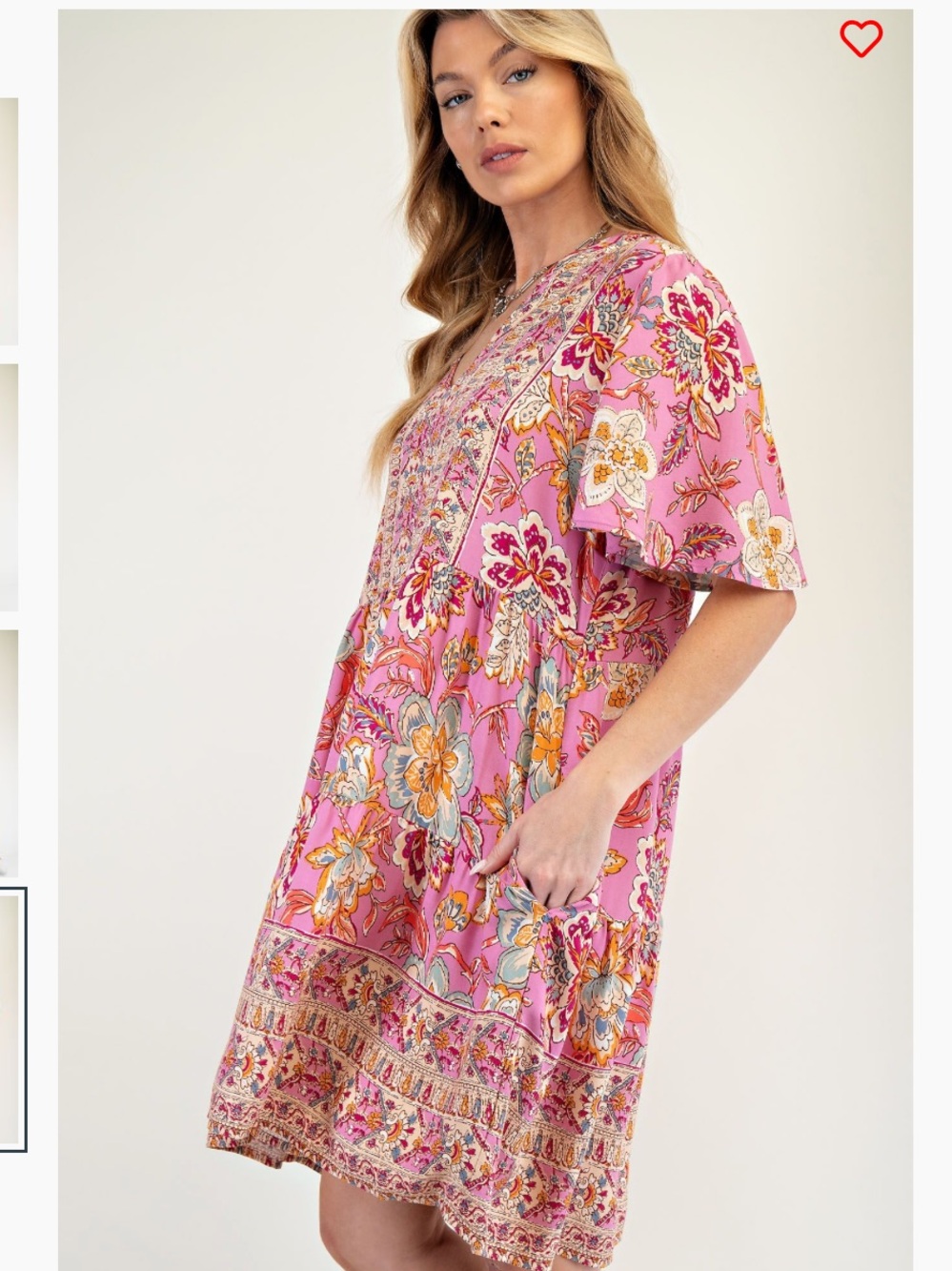 Easel BORDER PRINTED RAYON CHALLIS WOVEN
DRESS - Picture 3 of 3